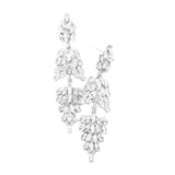Marquise Crystal Cluster Drop Evening Earrings