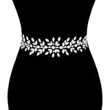Marquise Crystal Floral Rhinestone Wedding Belt Headband