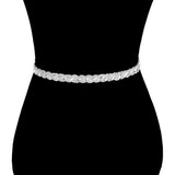 Marquise Crystal Sash Ribbon Bridal Wedding Belt Headband