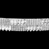 Marquise Stone Accented Sash Bridal Wedding Belt Headband