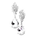Marquise Stone Cluster Teardrop Dangle Evening Earrings