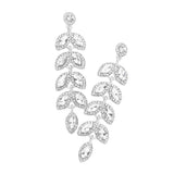 Marquise Stone Cluster Vine Dangle Evening Earrings