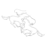 Metal Cut Out Horse Dangle Earrings