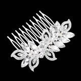 Pearl Marquise Stone Accented Leaf Hair Comb