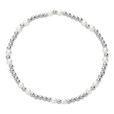 Pearl Stainless Steel Ball Beaded Stretch Bracelet
