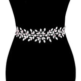 Marquise Crystal Floral Rhinestone Wedding Belt Headband