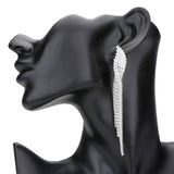 Rhinestone Pave Fringe Down Evening Earrings
