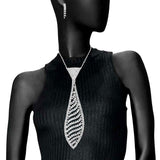 Rhinestone Pave Wave Necktie Necklace