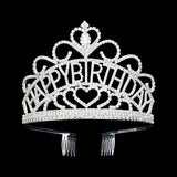 Rhinestone Paved HAPPY BIRTHDAY Message Princess Tiara