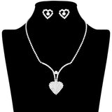 Rhinestone Paved Heart Necklace