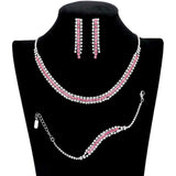 3PCS Rhinestone Necklace Jewelry Set
