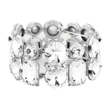 Round Emerald Cut Stone Stretch Evening Bracelet