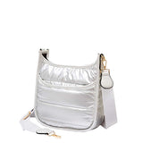 Solid Quilted Shiny Puffer Mini Crossbody Bag
