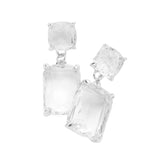 Women's Square Rectangle Link Dangle Evening Earrings