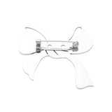 Stainless Steel Cutout Bow Pin Brooch