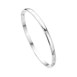 Stainless Steel Roman Numerals Hinged Bangle Bracelet