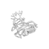 Stone Embellished Metal Reindeer Brooch