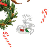 Stone Embellished Metal Reindeer Brooch