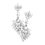 Teardrop Accented Marquise Stone Cluster Evening Earrings