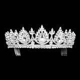 Teardrop Accented Marquise Stone Cluster Princess Tiara
