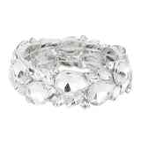Teardrop Cluster Marquise Stone Stretch Evening Bracelet