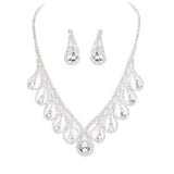 Teardrop Crystal Rhinestone Collar Necklace
