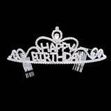 Teardrop Crystal Rhinestone Happy Birthday Tiara