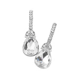 Teardrop Stone Accented Evening Earrings