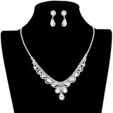 Teardrop Stone Accented Rhinestone Necklace