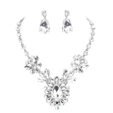 Teardrop Stone Cluster Evening Necklace