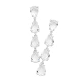 Teardrop Stone Link Dangle Evening Earrings