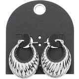 Textured Metal Hoop Pin Catch Earrings