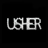 Usher Rhinestone Pin Brooch