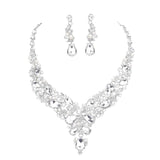 Round Teardrop Stone Accented Evening Necklace