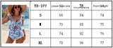 Maternity Beachwear - Floral Print Ruffle Trim Hollow-Out Swimsuit