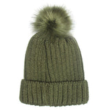 Soft Cozy Cable Knit Pom Pom Beanie Hat