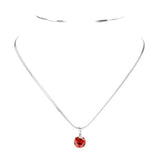 Stainless Steel CZ Round Pendant Necklace