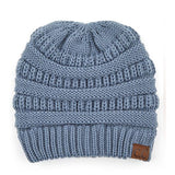 C.C CRISS CROSS PONYTAIL KNIT BEANIE