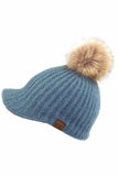C.C Beanie Knitted Brim With Pom