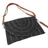 Stitch Detailed Straw Crossbody Bag