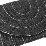 Stitch Detailed Straw Crossbody Bag