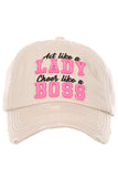 LADY BOSS WASHED VINTAGE BASEBALL CAP