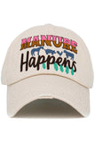 MANURE HAPPENS Vintage Baseball Cap