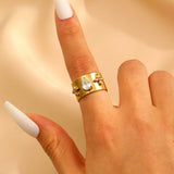 Stainless Steel Zircon Line Ring