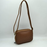 Woven Camera Crossbody Bag with Adjustable Shoulder Strap