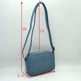 Woven Camera Crossbody Bag with Adjustable Shoulder Strap