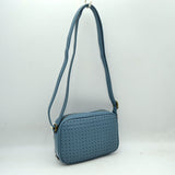 Woven Camera Crossbody Bag with Adjustable Shoulder Strap