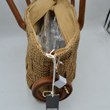 Chic Woven Straw Tote Bag with Faux Leather Handles