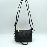 Woven 2-in-1 Crossbody Bag and Wristlet Clutch