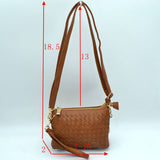 Woven 2-in-1 Crossbody Bag and Wristlet Clutch